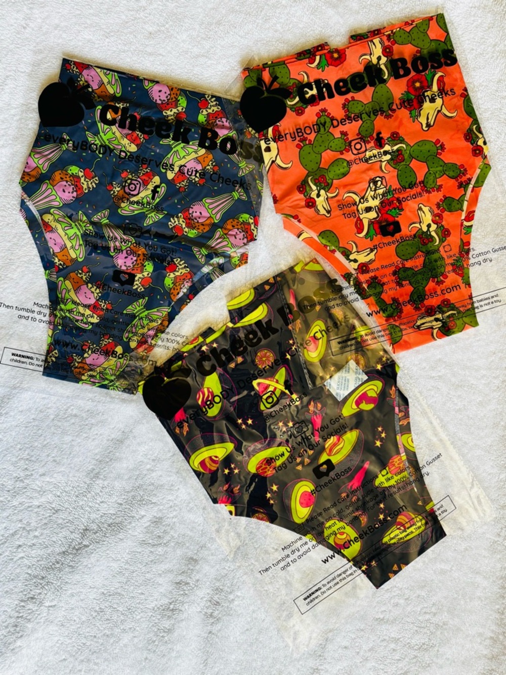 CheekBoss Women's High-Waist Cotton Briefs - Multi-Color Print